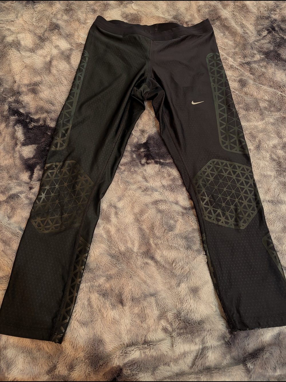 Nike Black Geometric Print Leggings m